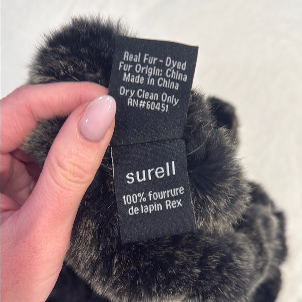 Rex Rabbit Fur Double Loop Infinity Scarf - Picture 6 of 6